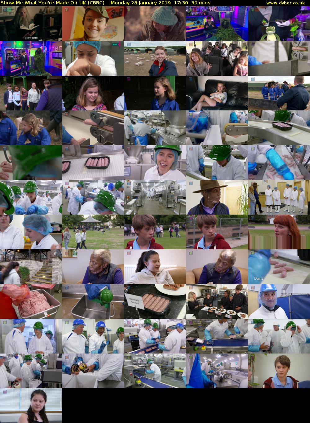 Show Me What You're Made Of: UK (CBBC) Monday 28 January 2019 17:30 - 18:00