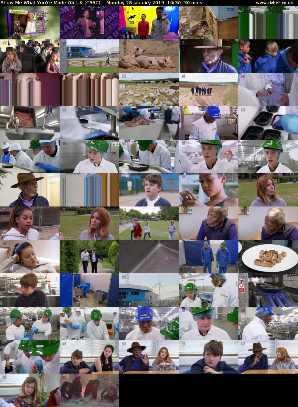 Show Me What You're Made Of: UK (CBBC) Monday 28 January 2019 19:30 - 20:00