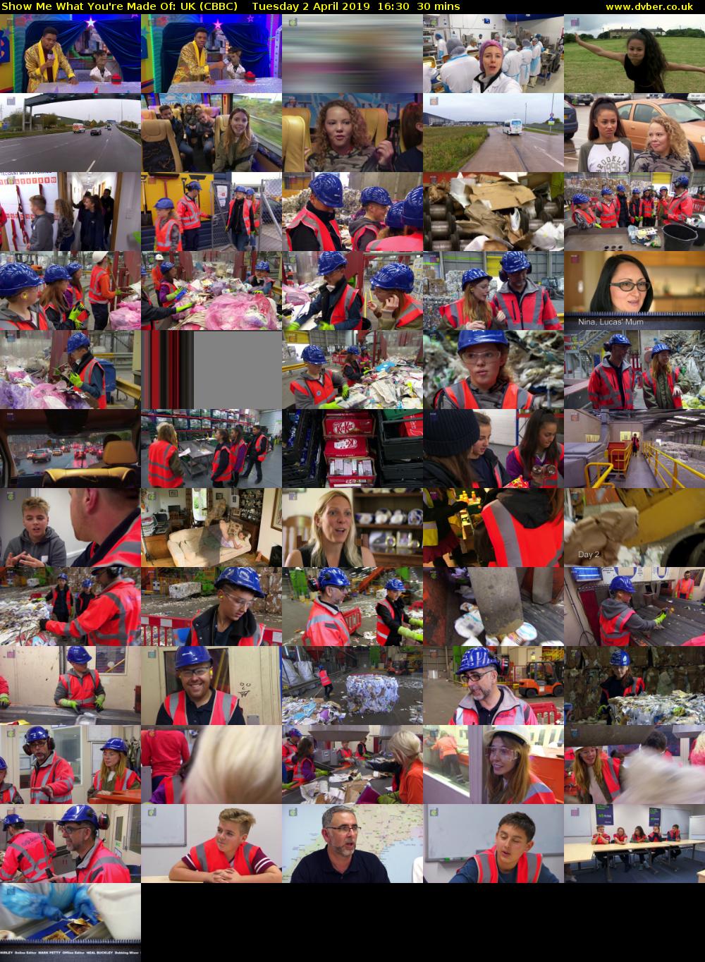 Show Me What You're Made Of: UK (CBBC) Tuesday 2 April 2019 16:30 - 17:00