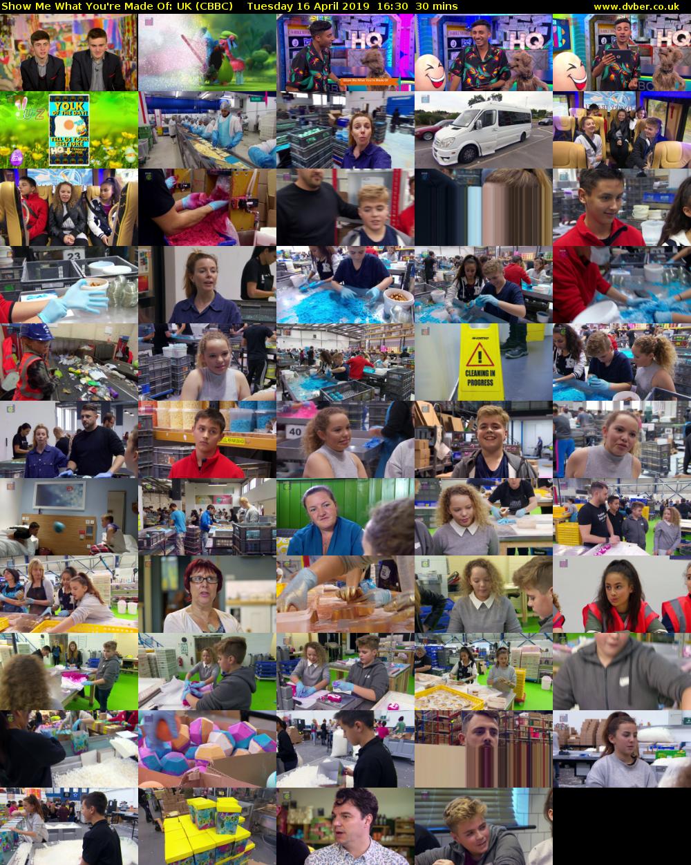 Show Me What You're Made Of: UK (CBBC) Tuesday 16 April 2019 16:30 - 17:00