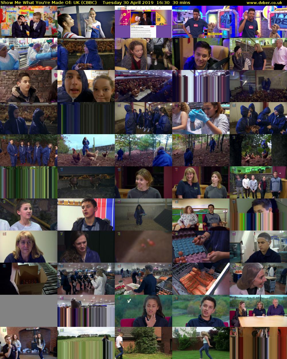 Show Me What You're Made Of: UK (CBBC) Tuesday 30 April 2019 16:30 - 17:00