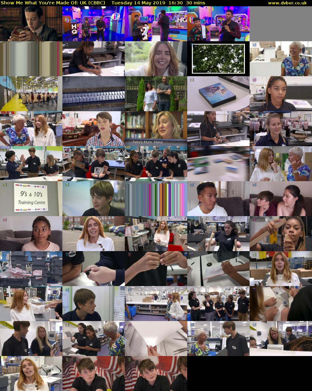 Show Me What You're Made Of: UK (CBBC) Tuesday 14 May 2019 16:30 - 17:00