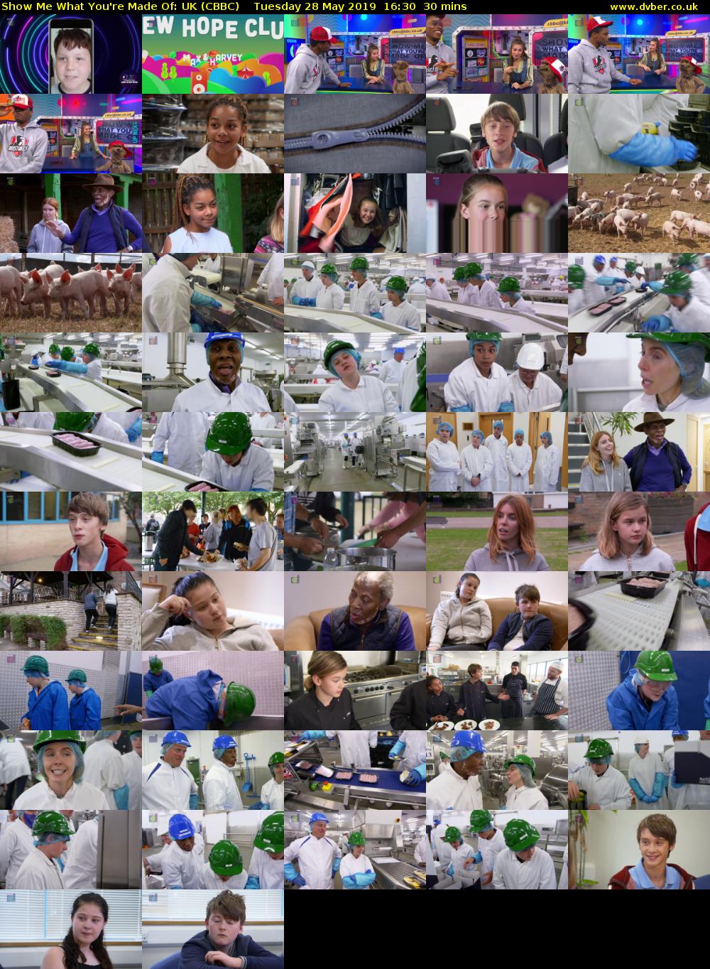 Show Me What You're Made Of: UK (CBBC) Tuesday 28 May 2019 16:30 - 17:00