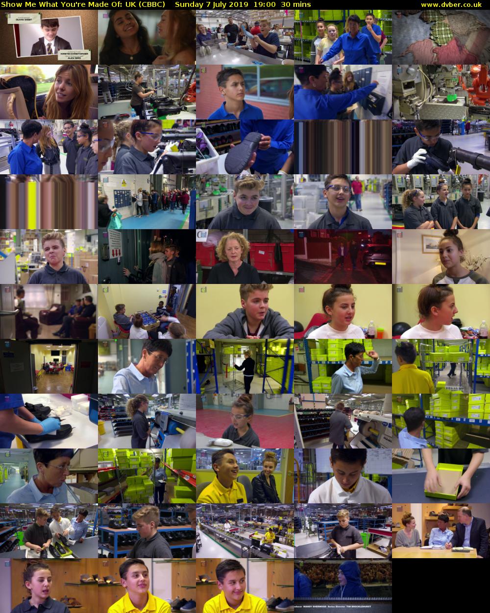 Show Me What You're Made Of: UK (CBBC) Sunday 7 July 2019 19:00 - 19:30