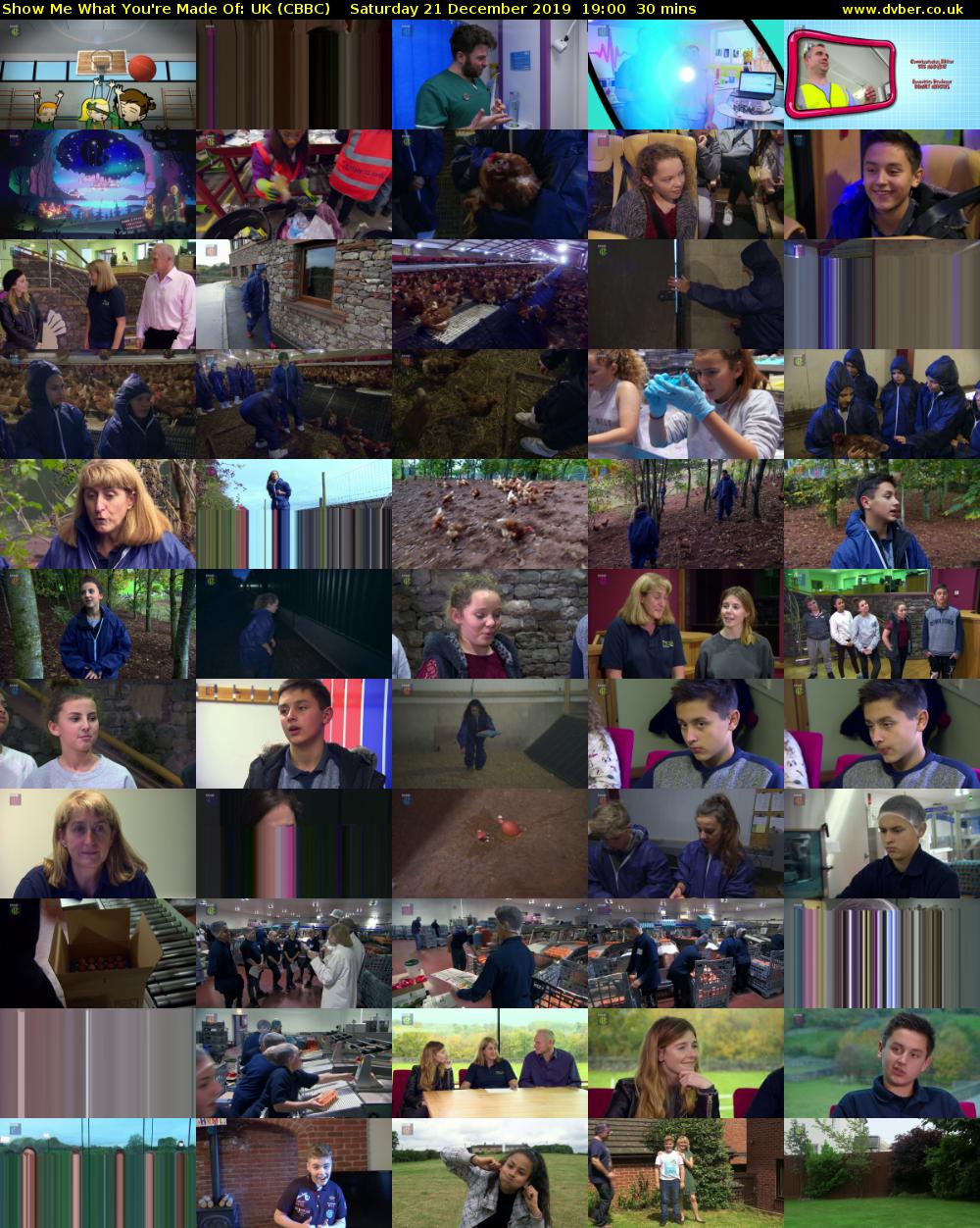 Show Me What You're Made Of: UK (CBBC) Saturday 21 December 2019 19:00 - 19:30