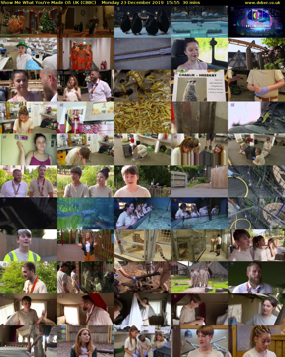 Show Me What You're Made Of: UK (CBBC) Monday 23 December 2019 15:55 - 16:25