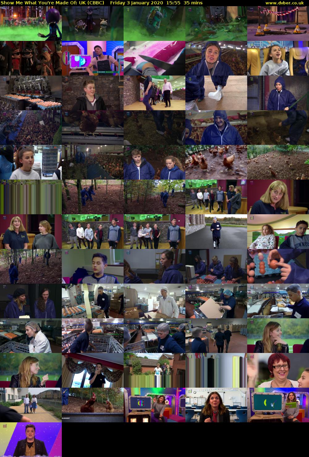 Show Me What You're Made Of: UK (CBBC) Friday 3 January 2020 15:55 - 16:30
