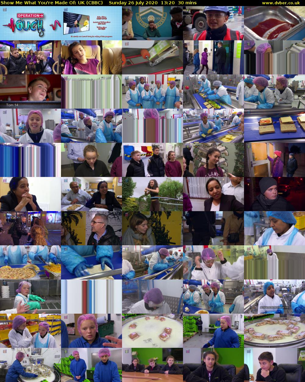Show Me What You're Made Of: UK (CBBC) Sunday 26 July 2020 13:20 - 13:50