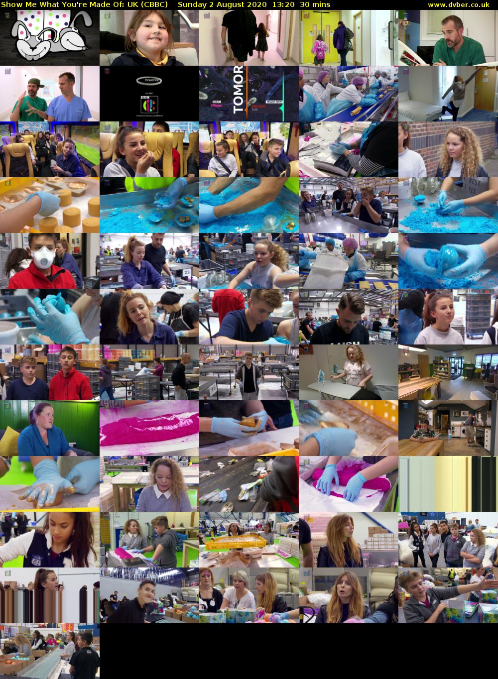 Show Me What You're Made Of: UK (CBBC) Sunday 2 August 2020 13:20 - 13:50