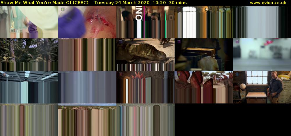 Show Me What You're Made Of (CBBC) Tuesday 24 March 2020 10:20 - 10:50