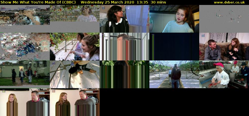 Show Me What You're Made Of (CBBC) Wednesday 25 March 2020 13:35 - 14:05