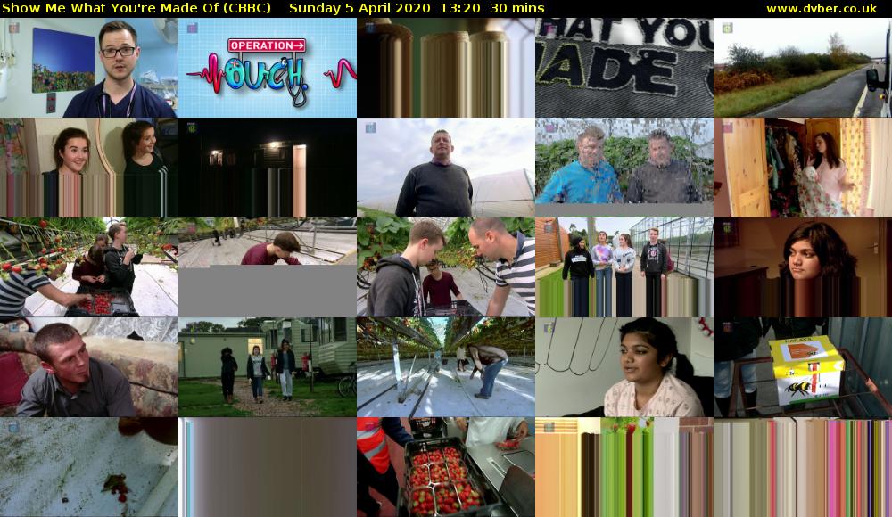Show Me What You're Made Of (CBBC) Sunday 5 April 2020 13:20 - 13:50