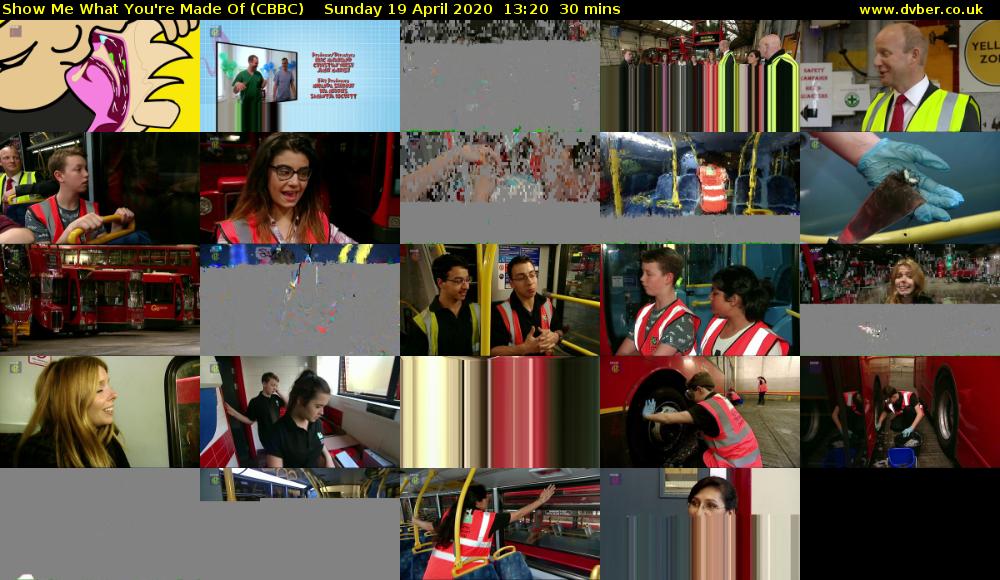 Show Me What You're Made Of (CBBC) Sunday 19 April 2020 13:20 - 13:50