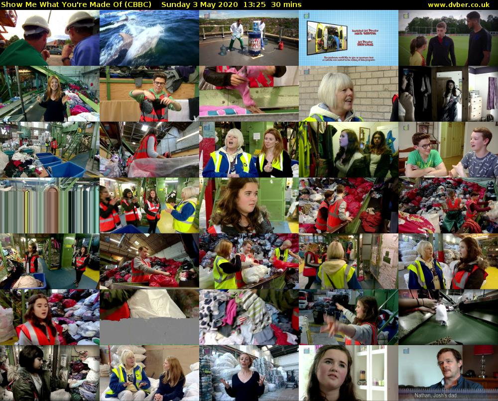Show Me What You're Made Of (CBBC) Sunday 3 May 2020 13:25 - 13:55