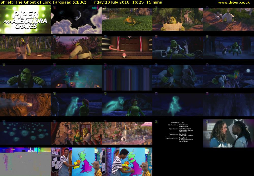 Shrek: The Ghost of Lord Farquaad (CBBC) Friday 20 July 2018 16:25 - 16:40