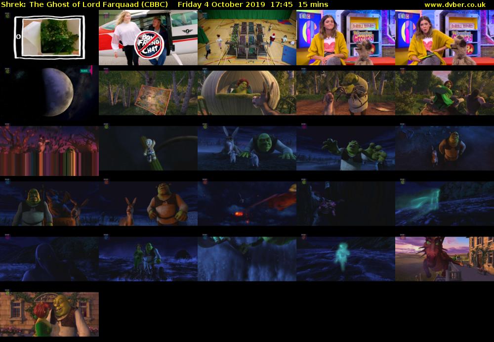Shrek: The Ghost of Lord Farquaad (CBBC) Friday 4 October 2019 17:45 - 18:00