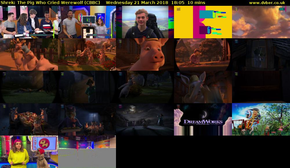 Shrek: The Pig Who Cried Werewolf (CBBC) Wednesday 21 March 2018 18:05 - 18:15