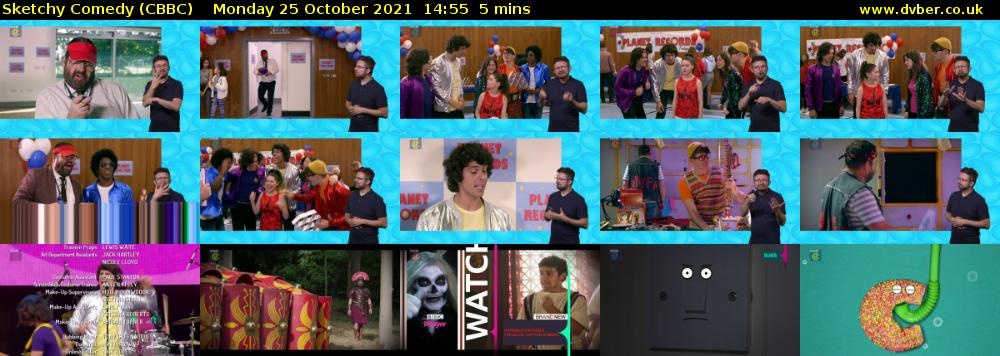 Sketchy Comedy (CBBC) Monday 25 October 2021 14:55 - 15:00
