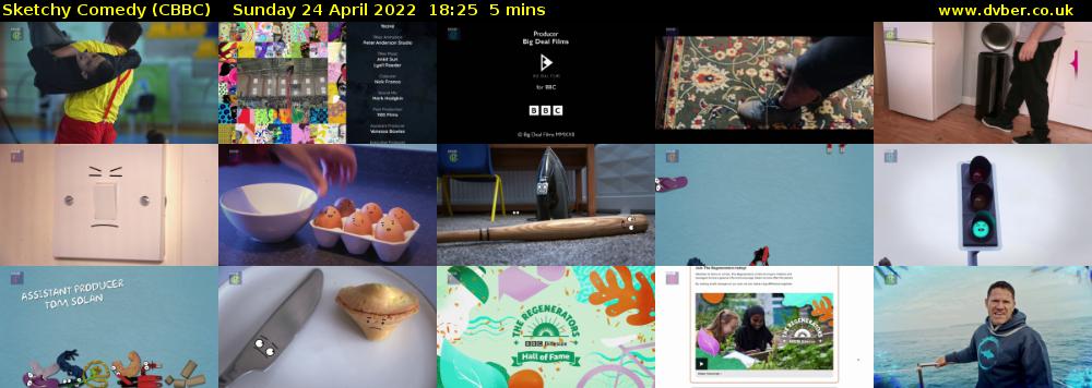 Sketchy Comedy (CBBC) Sunday 24 April 2022 18:25 - 18:30