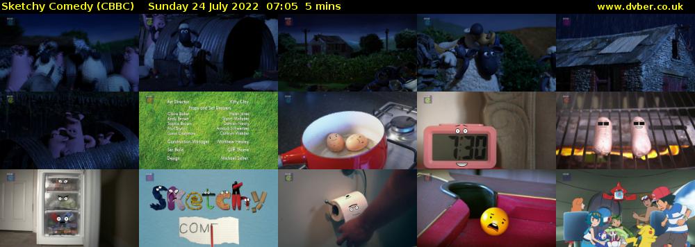 Sketchy Comedy (CBBC) Sunday 24 July 2022 07:05 - 07:10