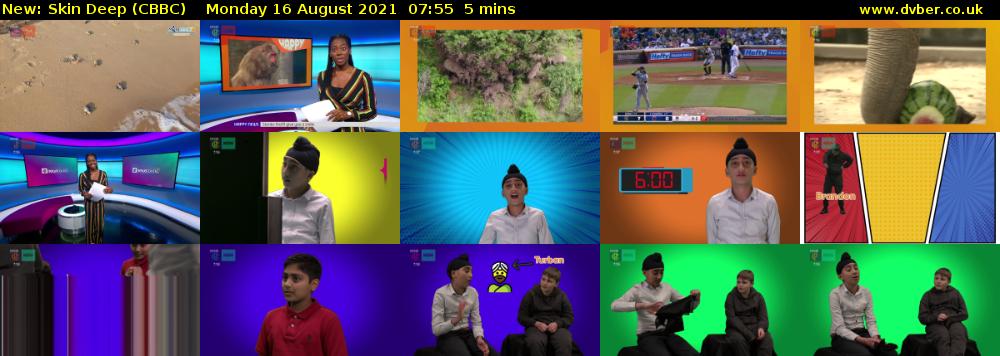 Skin Deep (CBBC) Monday 16 August 2021 07:55 - 08:00