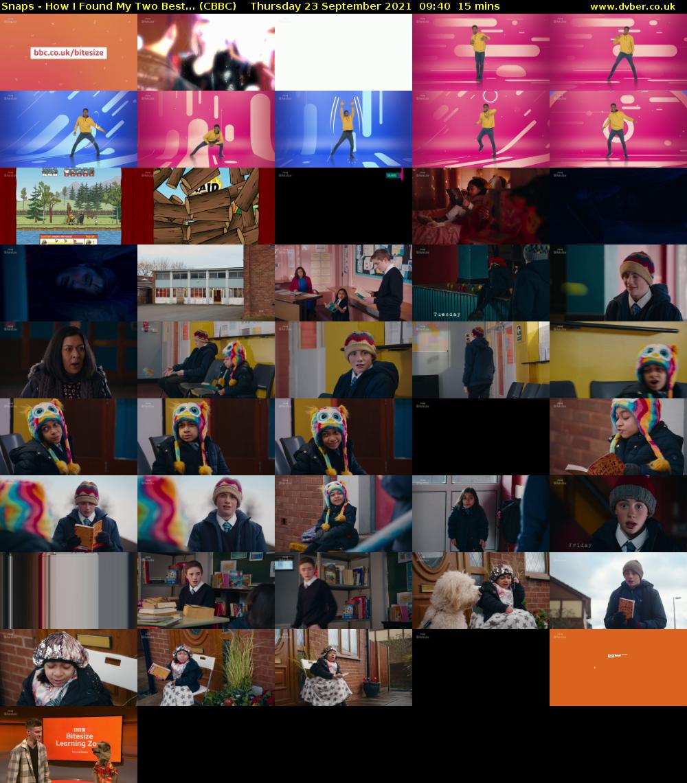 Snaps - How I Found My Two Best... (CBBC) Thursday 23 September 2021 09:40 - 09:55