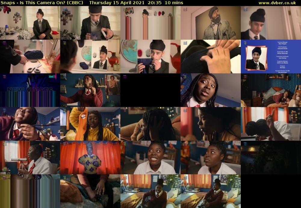 Snaps - Is This Camera On? (CBBC) Thursday 15 April 2021 20:35 - 20:45