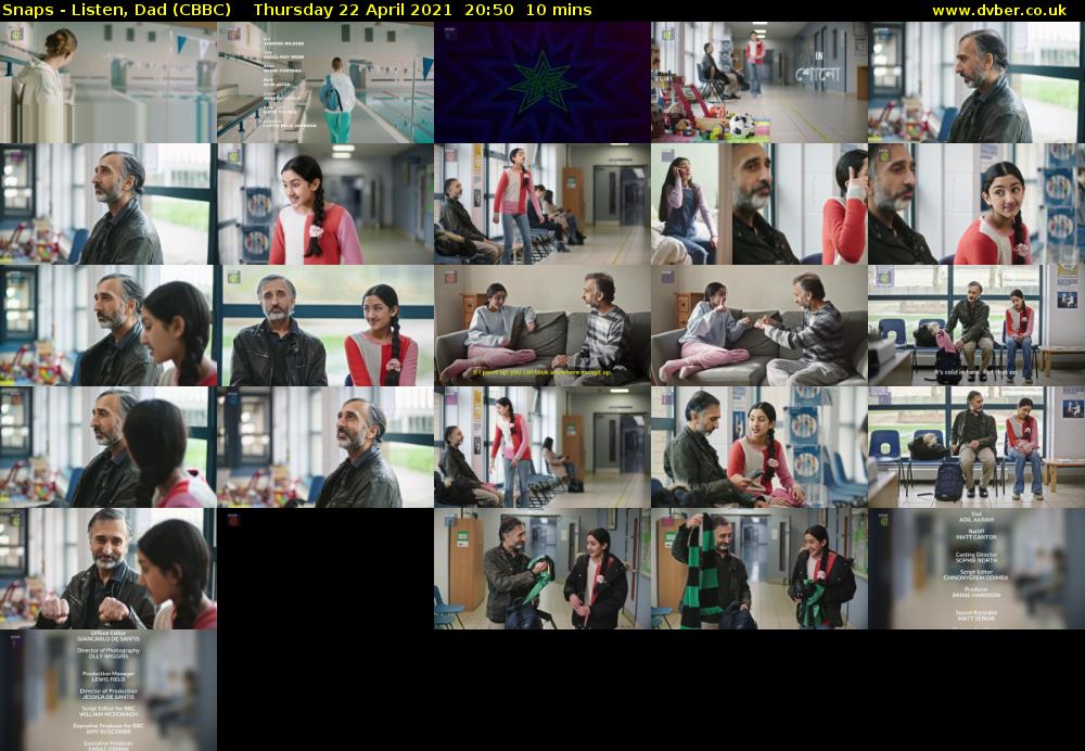 Snaps - Listen, Dad (CBBC) Thursday 22 April 2021 20:50 - 21:00