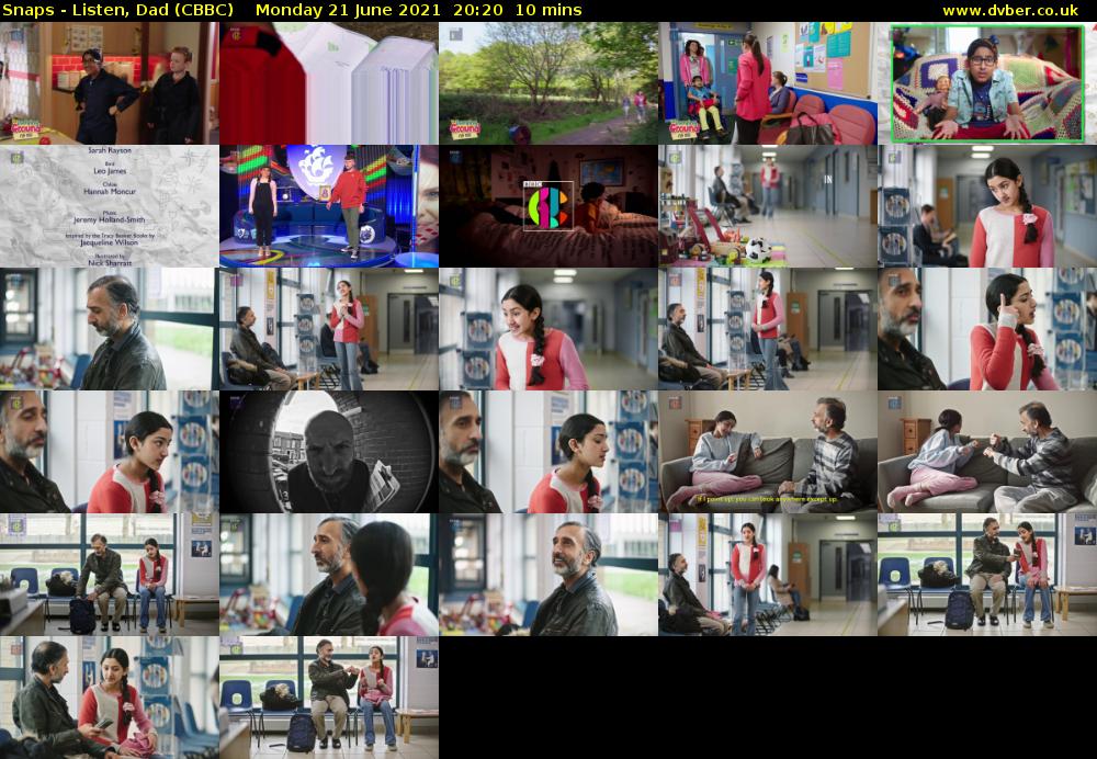 Snaps - Listen, Dad (CBBC) Monday 21 June 2021 20:20 - 20:30