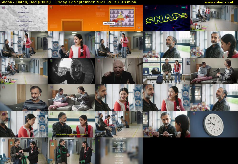 Snaps - Listen, Dad (CBBC) Friday 17 September 2021 20:20 - 20:30