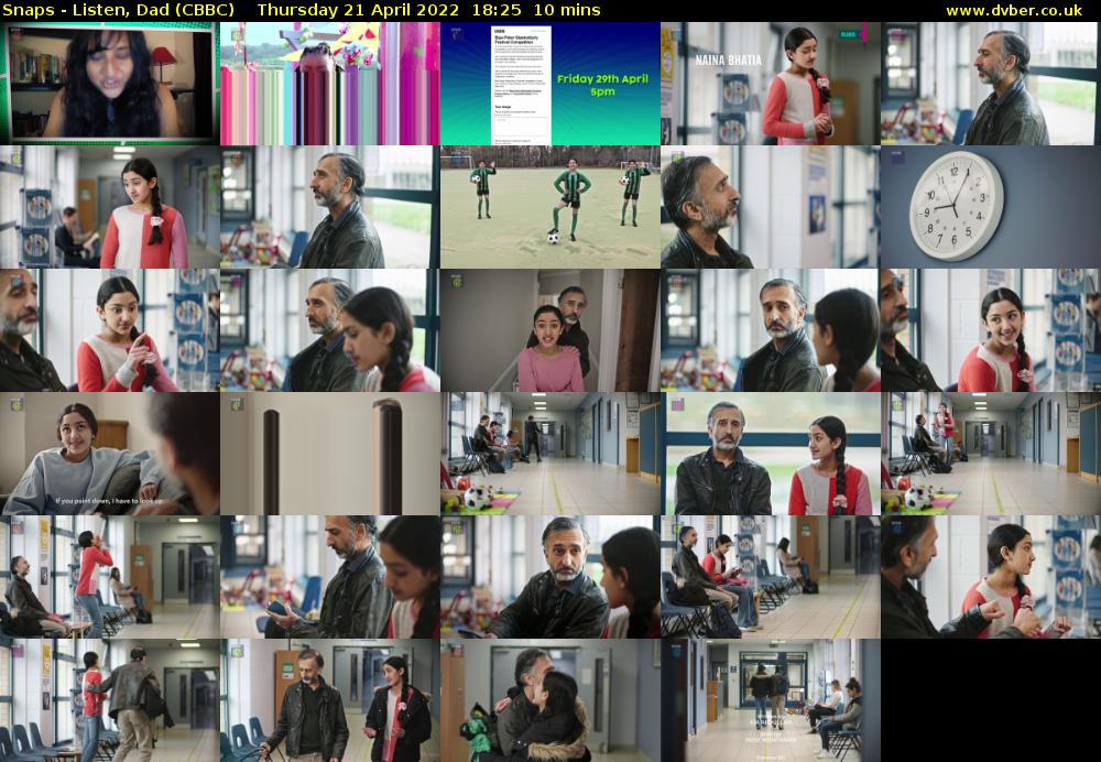 Snaps - Listen, Dad (CBBC) Thursday 21 April 2022 18:25 - 18:35