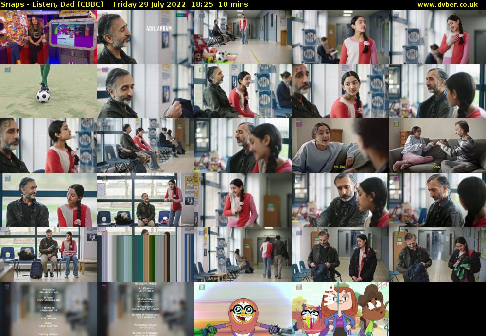 Snaps - Listen, Dad (CBBC) Friday 29 July 2022 18:25 - 18:35
