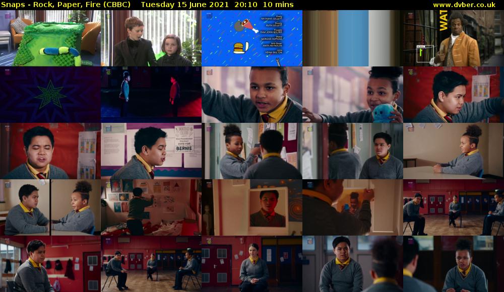 Snaps - Rock, Paper, Fire (CBBC) Tuesday 15 June 2021 20:10 - 20:20