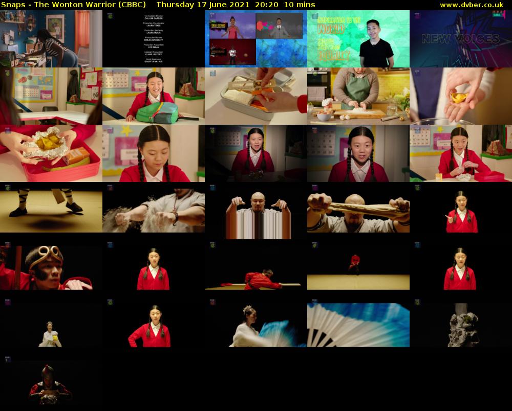 Snaps - The Wonton Warrior (CBBC) Thursday 17 June 2021 20:20 - 20:30
