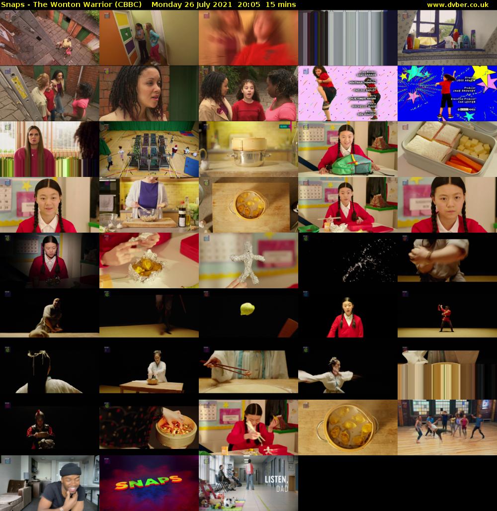 Snaps - The Wonton Warrior (CBBC) Monday 26 July 2021 20:05 - 20:20