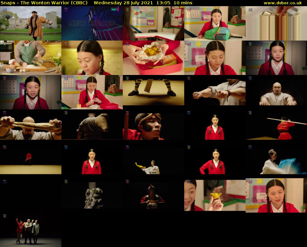 Snaps - The Wonton Warrior (CBBC) Wednesday 28 July 2021 13:05 - 13:15