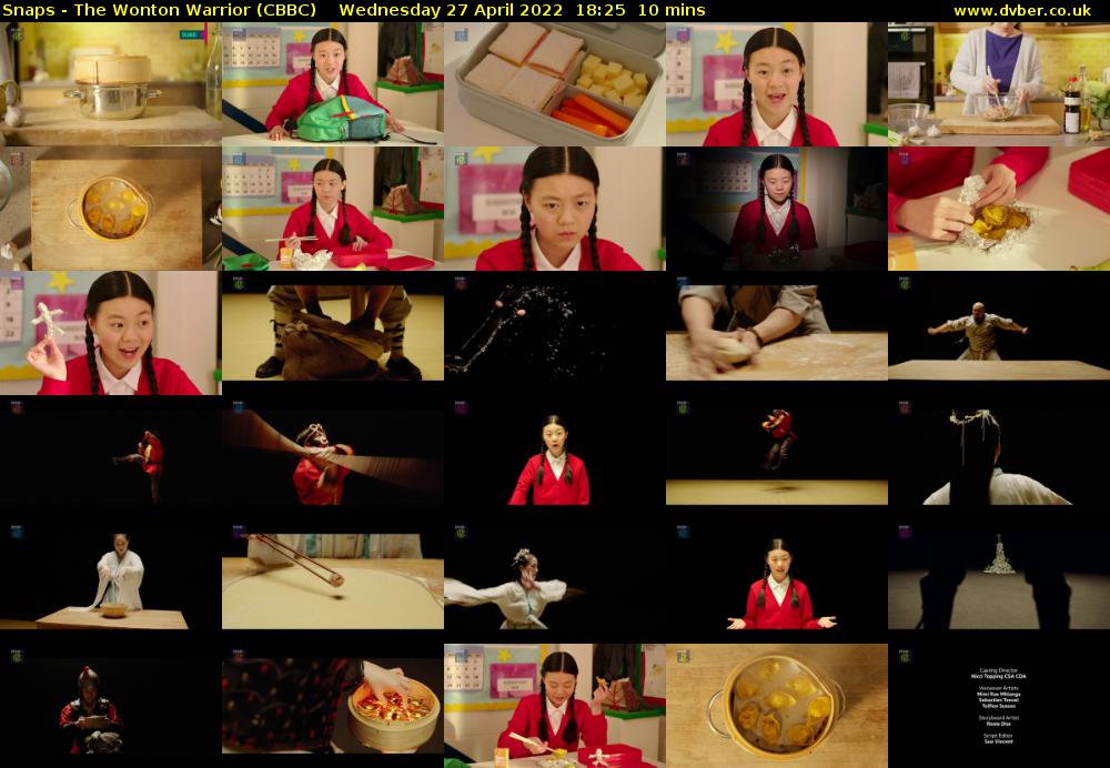Snaps - The Wonton Warrior (CBBC) Wednesday 27 April 2022 18:25 - 18:35