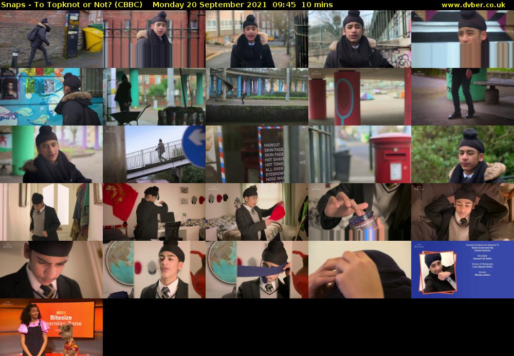 Snaps - To Topknot or Not? (CBBC) Monday 20 September 2021 09:45 - 09:55