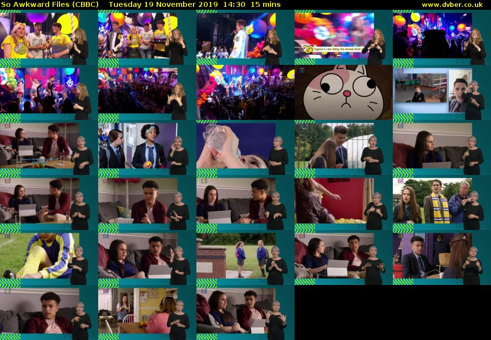 So Awkward Files (CBBC) Tuesday 19 November 2019 14:30 - 14:45