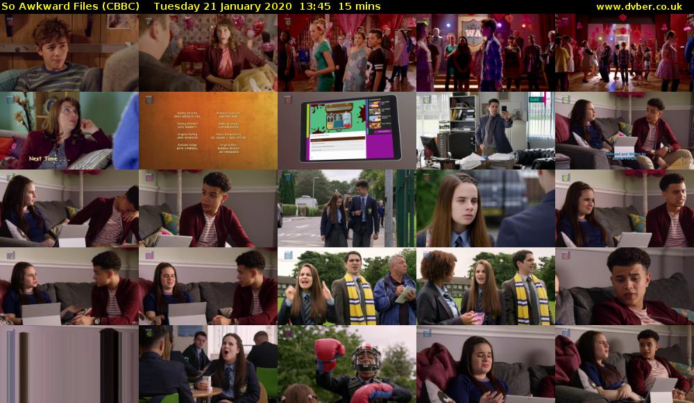 So Awkward Files (CBBC) Tuesday 21 January 2020 13:45 - 14:00