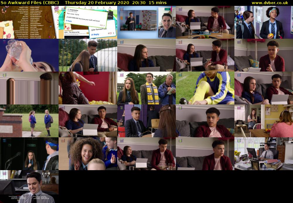 So Awkward Files (CBBC) Thursday 20 February 2020 20:30 - 20:45