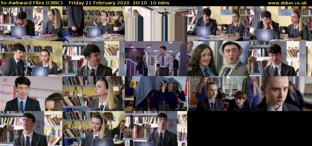 So Awkward Files (CBBC) Friday 21 February 2020 20:10 - 20:20