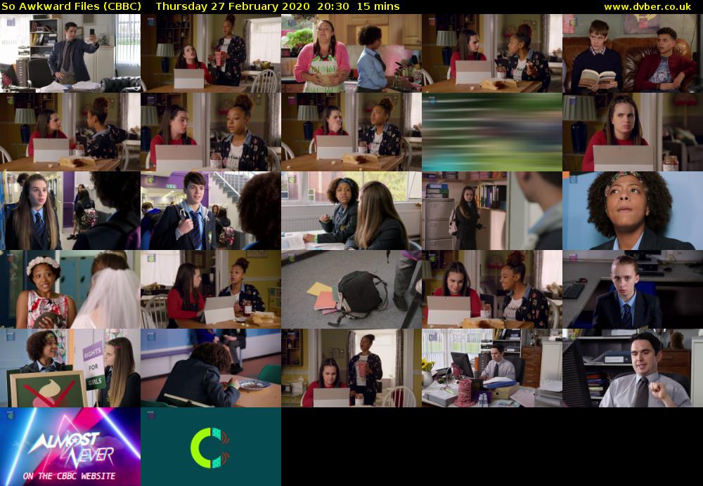 So Awkward Files (CBBC) Thursday 27 February 2020 20:30 - 20:45