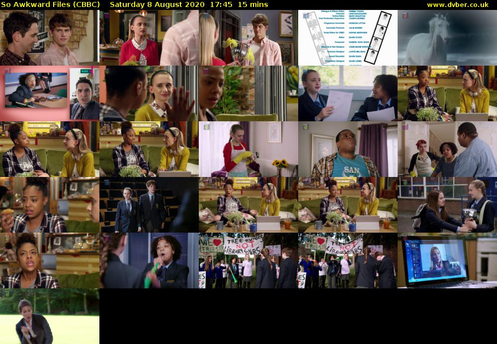 So Awkward Files (CBBC) Saturday 8 August 2020 17:45 - 18:00