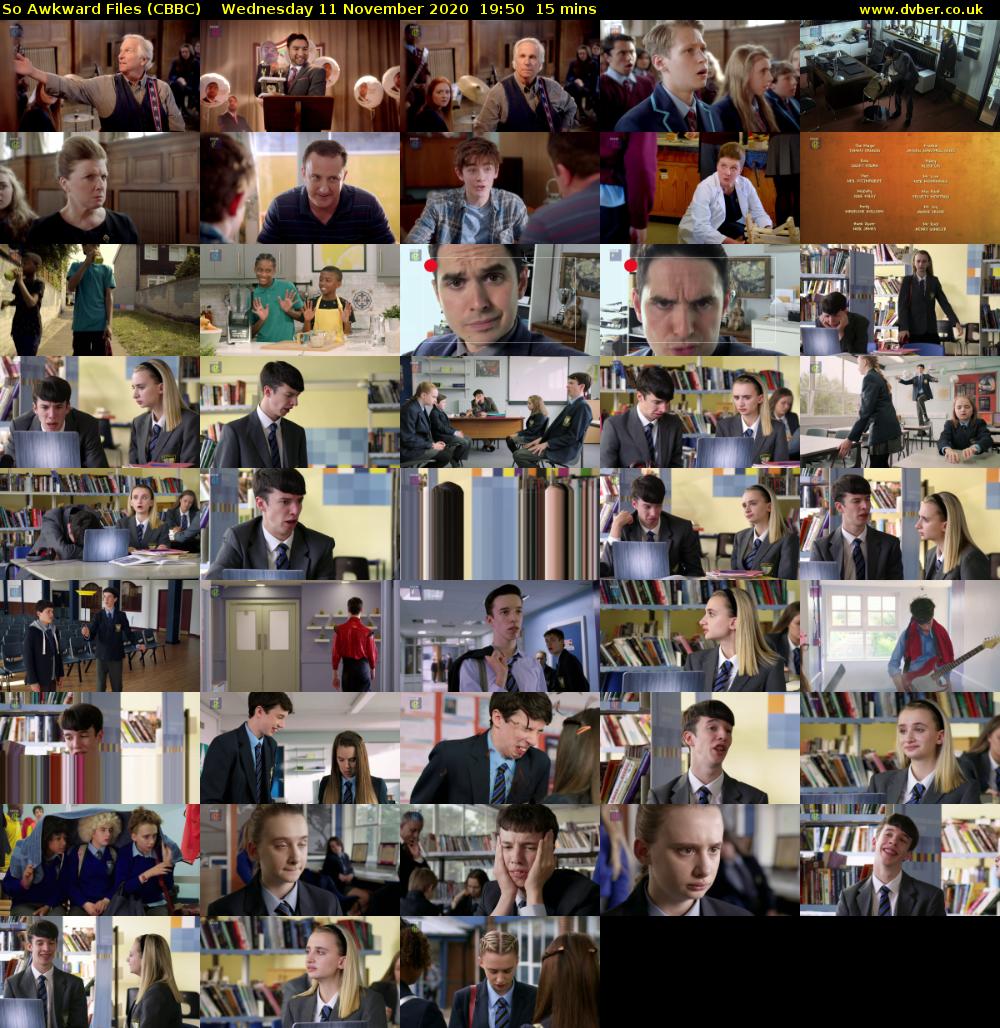 So Awkward Files (CBBC) Wednesday 11 November 2020 19:50 - 20:05