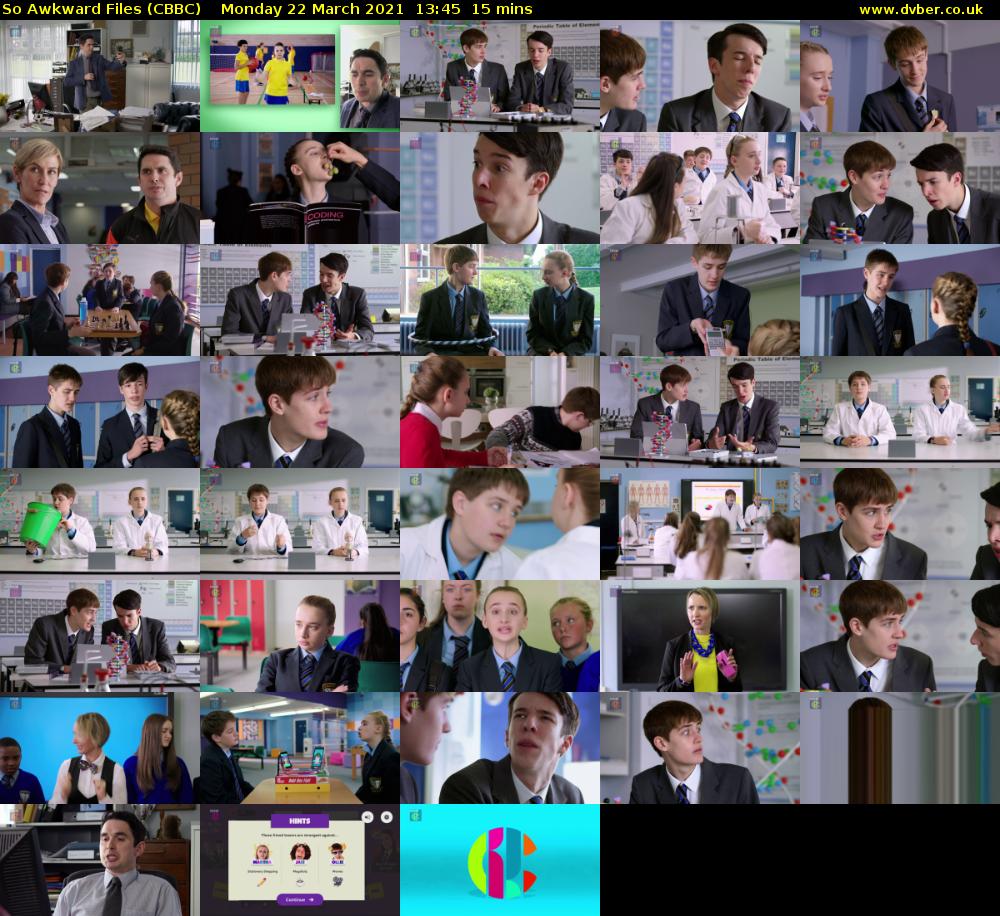 So Awkward Files (CBBC) Monday 22 March 2021 13:45 - 14:00