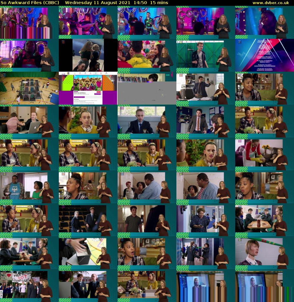 So Awkward Files (CBBC) Wednesday 11 August 2021 14:50 - 15:05