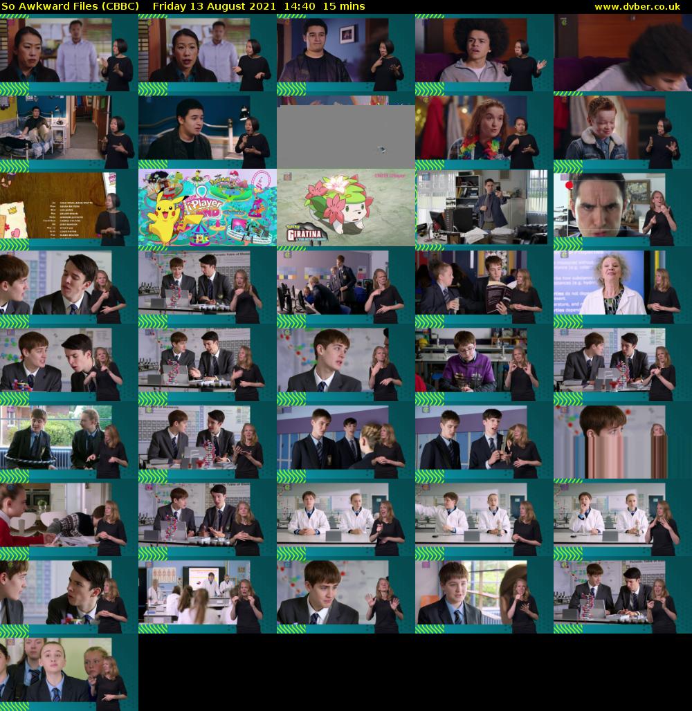 So Awkward Files (CBBC) Friday 13 August 2021 14:40 - 14:55