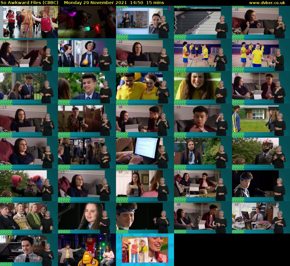 So Awkward Files (CBBC) Monday 29 November 2021 14:50 - 15:05