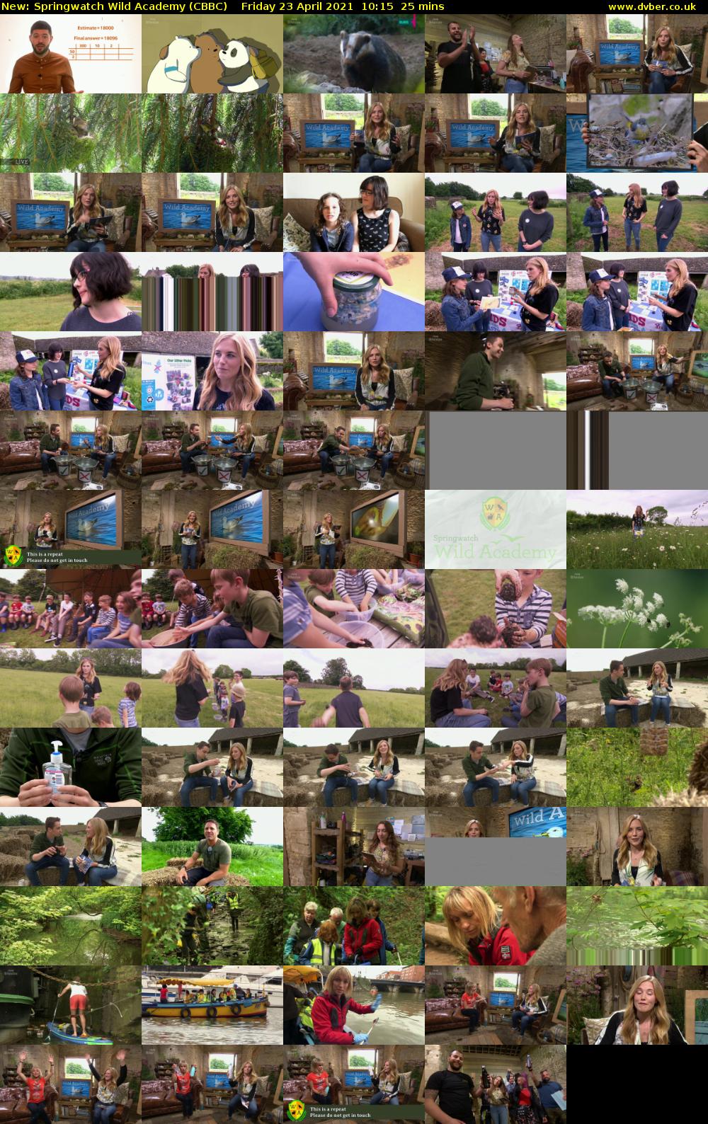 Springwatch Wild Academy (CBBC) Friday 23 April 2021 10:15 - 10:40